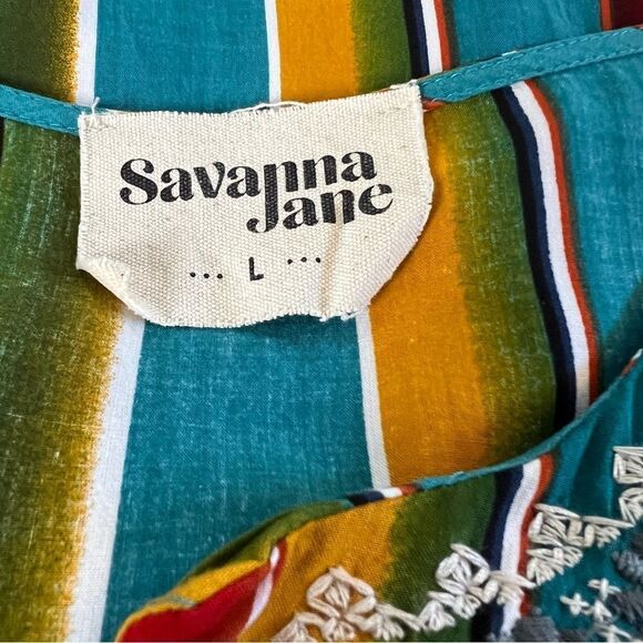 Savanna Jane Blouse Top Embroidered Pullover Size L - Picture 8 of 10